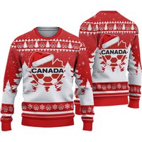 Canada National Football Team Santa Hat Ugly Christmas Sweater
