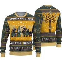 Spend Christmas In Fellowship Lotr Ugly Christmas Sweater