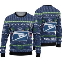 Personalized Postal Service Ugly Christmas Sweater