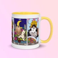 Yellow Tarot Cat Meme Coffee Mug