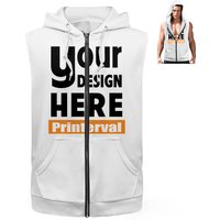 Custom Men's Zipper Sleeveless Hoodie