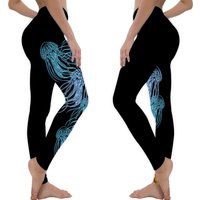 Glow In The Dark Jellyfish Full Leg Fitness Leggings