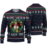 Omg Santa I Know Him Quotes Us Movie Ugly Christmas Sweater