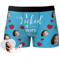I Licked It So It's Mine Custom Boxer Funny Face Men's