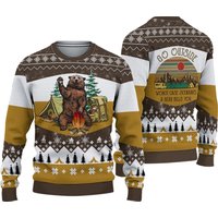 Bear Beer Campfire Ugly Christmas Sweater