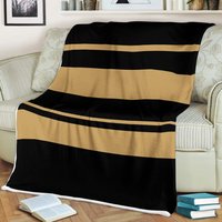 Black And Gold Striped Pattern Throw Blanket