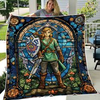 Stained Glass Zelda Fleece Blanket | Legend Of Zelda Collection