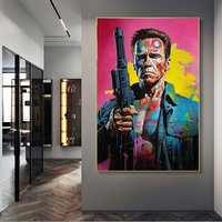 Stretched Canvas, Terminator Arnold Schwarzenegger Canvas