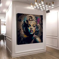 Marilyn Monroe Graffiti Wall Art Stretched Canvas