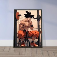 Goku At The Gym Dragon Ball Anime Canvas Art