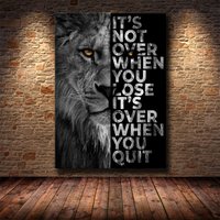 Lion Wallpaper Wall Canvas Motivational Insiprational Painting Poster Home Decor