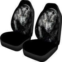 Dark Grey Pit Bull Black Car Seat Covers