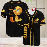 Tweety Baseball Jersey Shirt, Tweety I Believe In Angel Jersey Shirt