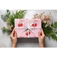 Cherries And Bows Wrapping Paper