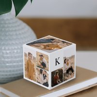 Minimal Modern Multiple Photo Collage Monogram Cube