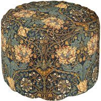 William Morris Antique Honeysuckle Floral Pattern Pouf