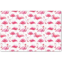 Summer Watercolor Bright Pink Flamingo Pattern Tissue Paper