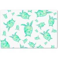 Cute Watercolor Tropical Floral Turtles Watercolor Tissue Paper