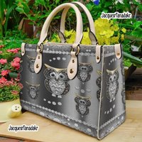 Vintage Owl Leather Handbag