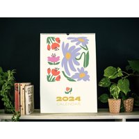 2024 Bloom Flowers Wall Calendar, Abstract Matisse Floral Botanic 12 Month Hanging