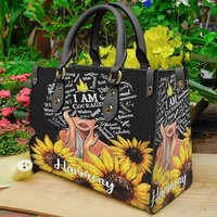African American Black Queen Girl Sunflower Purse Tote Bag Handbag