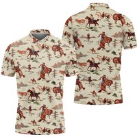 Cowboy Golf Player Tropical Golf Polo Shirt