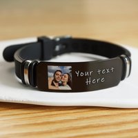 Personalized Photo Bracelet, Custom Photo Bracelet, Engraved Bracelet