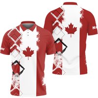 Canada Flag Patriot Custom Name Polo Shirt