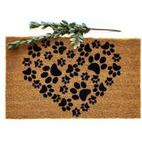 Heart Doormat | Paw Print Doormat | Valentines Day Mat | Dog Lover | Dog Doormat | Paw Prints
