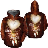 Dad Angel Heart 3d Pullover Hoodie