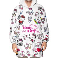 Kawaii Hello Kittys Blanket Hoodie