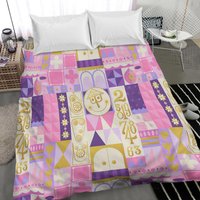 Pink It's A Small World Bedding Set