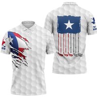 Custom Name Usa American Golfer Polo Shirt