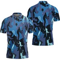 Ocean Camouflage Tennis Short Sleeve Polo Shirt