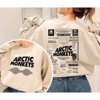 Arctic Monkeys Double Side Sweatshirt,am Music Tracklist Sweatshirt,arctic Monkeys North America Tour Sweatshirt
