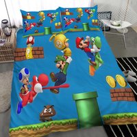 King Japanese Characters Marios Bedding Set