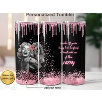 Personalized Marilyn Monroe Tumbler With Lid And Straw