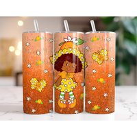 Strawberry Shortcake Tumbler, 80s Cartoon Tumbler With Lid And Straw