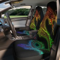 Dragon Japanese Car Seat Covers Rainbow Tattoo