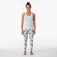 Cute Black White Sheltie Dog Shetland Sheepdog Leggings