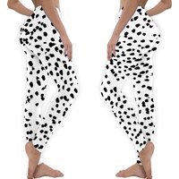 Nadia - Black And White, Animal Print, Dalmatian Spot Leggings