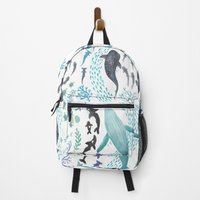 Sharks, Humpback Whales, Orcas & Turtles Ocean Play Print Backpack