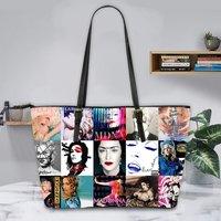Madonna Leather Tote Bag, Music Women Shoulder Bag