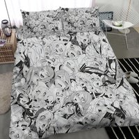 Anime, Ahegao Girls Pattern Bedding Set