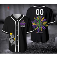 Mardi Gras Sunflower Baseball Jersey, It's Mardi Gras Y'all Jersey