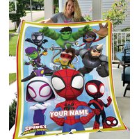 Personalized Spidey And Amazing Friends Fleece Blanket