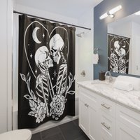 Goth Tarot Card "the Lovers" Gothic Shower Curtain