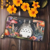 My Neighbor Totoro Leather Wallet, Anime Zipper Wallet