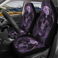 Flaming Skull Gothic Car Seat Covers