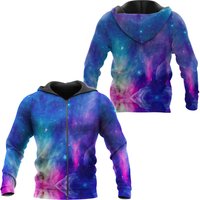 Frost Nebula Outer Space Galaxy Nebula Sherpa 3d Fleece Zip Hoodie